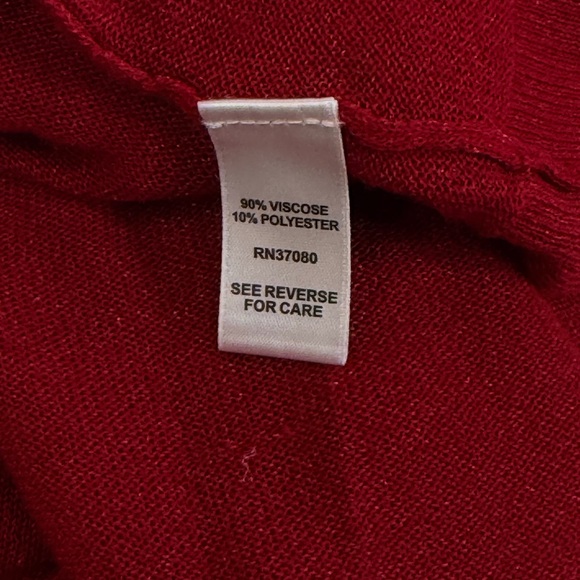 Cato Women's Plus Size 14/16 Red Open Front Lightweight Cardigan - Picture 4 of 5